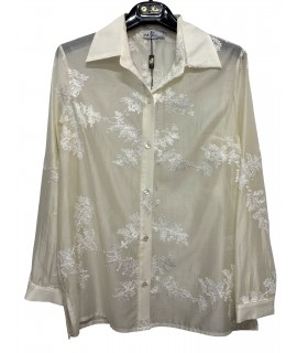 Camicia Ricami Luisa - Perla Oversize Camicie e Bluse donna POLUISA