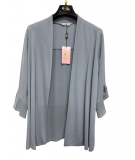 Spolverino Tinta Unita Alessia - Perla Oversize Spolverini e Coprispalle POALESSIA