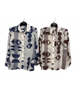 Camicia Fantasia Sirya - Perla Oversize Camicie e Bluse donna POSIRYA