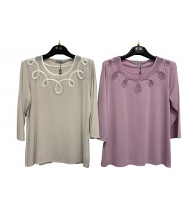 Maglia Enza Ricamo - Perla Oversize Maglieria e t-shirt donna POENZARICAMO