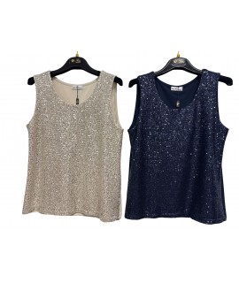 Canotta Paillettes Gabriella - Perla Oversize Top e canotte POGABRIELLA