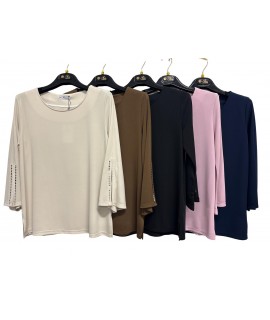 Maglia Tinta Unita Roma - Perla Oversize Maglieria e t-shirt donna POROMA