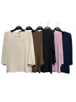 Maglia Tinta Unita Roma - Perla Oversize Maglieria e t-shirt donna POROMA