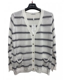 Cardigan Righe M2516 - Encaty Maglieria e t-shirt donna ECM2516