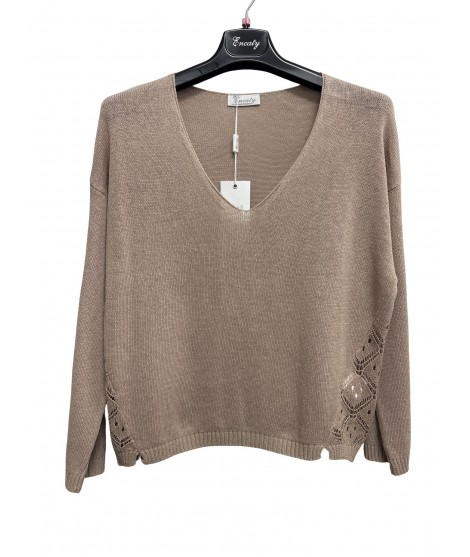 Maglia Ricami M3568 - Encaty Maglieria e t-shirt donna ECM3568