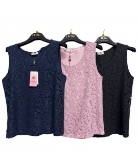 Canotta Macramè Nadia - Perla Oversize Top e canotte PONADIA