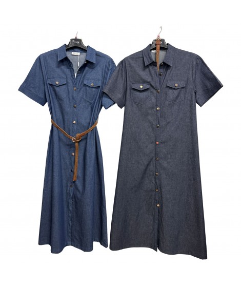 Vestito Chambray BLE213 - Encaty Vestiti e abiti  ECBLE213