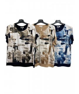 Maglia Fantasia D-7858 - Encaty Maglieria e t-shirt donna ECD-7858