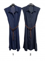 Vestito Smanicato Chambray LE872 - Encaty Vestiti e abiti  ECLE872