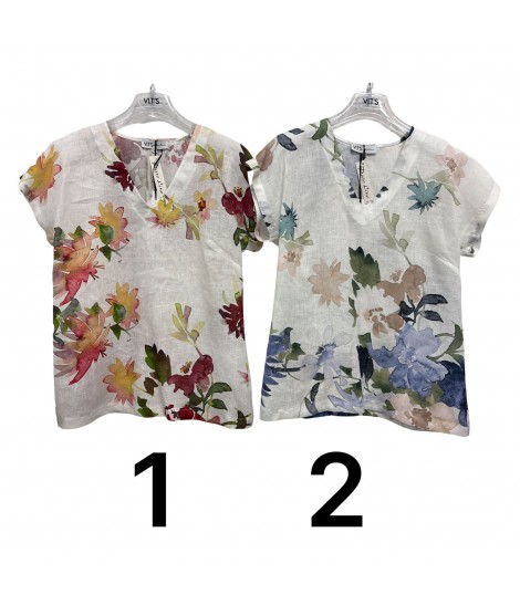 Bluse Puro Lino 26-74M - Valentina's Camicie e Bluse donna VLT26-74M