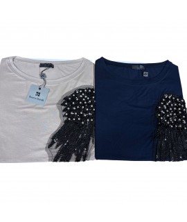 Maglia Girocollo F115 - Bianca Ghirelli Maglieria e t-shirt donna BGF115