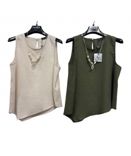 Top Puro Lino 25309 - Bianca Ghirelli Top e canotte BG25309