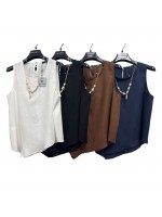 Top Puro Lino 25309 - Bianca Ghirelli Top e canotte BG25309