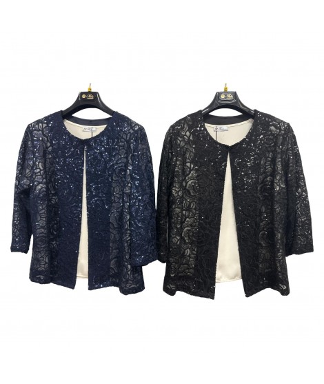 Twin-set Paillettes Elena - Perla Oversize Twin-set donna POELENA