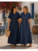 Vestito Chambray BLE213 - Encaty Vestiti e abiti  ECBLE213