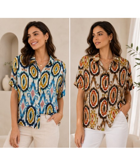 Camicia Fantasia C561 - Linda's Camicie e Bluse donna LINC561