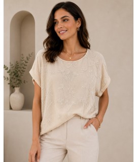 Bluse Ricamo C574 - Linda's Camicie e Bluse donna LINC574