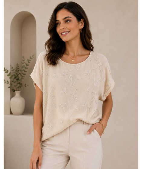 Bluse Ricamo C574 - Linda's Camicie e Bluse donna LINC574