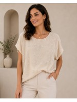 Bluse Ricamo C574 - Linda's Camicie e Bluse donna LINC574
