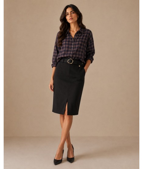 Gonna Gessato 70428 - Carla Ferroni Gonne donna CF70428