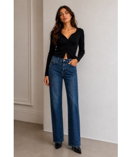 Jeans con Strass Olessia - Perla Oversize Jeans donna POOLESSIA