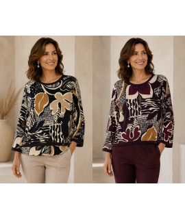 Maglia Madrid Fantasia - Perla Oversize Maglieria e t-shirt donna POMADRID