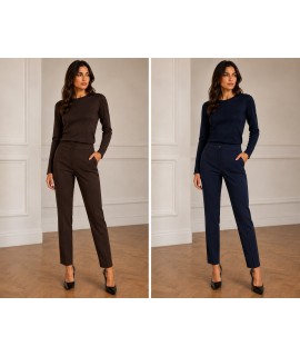 Pantaloni Bottone Vicky - Perla Oversize Pantaloni donna POPICKY