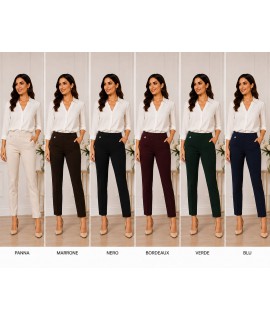 Pantaloni Punto Milano Caterina - Perla Oversize Pantaloni donna POCATERINA