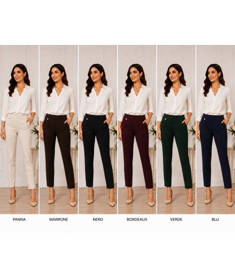 Pantaloni Punto Milano Caterina - Perla Oversize Pantaloni donna POCATERINA