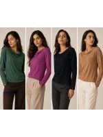 Maglia Tinta Unita F212 - Bianca Ghirelli Maglieria e t-shirt donna BGF212