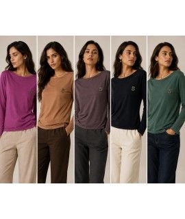 Maglia Tinta Unita F213 - Bianca Ghirelli Maglieria e t-shirt donna BGF213