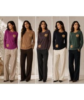 Maglia Tinta Unita F208 - Bianca Ghirelli Maglieria e t-shirt donna BGF208