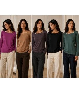 Maglia Tinta Unita F204 - Bianca Ghirelli Maglieria e t-shirt donna BGF204