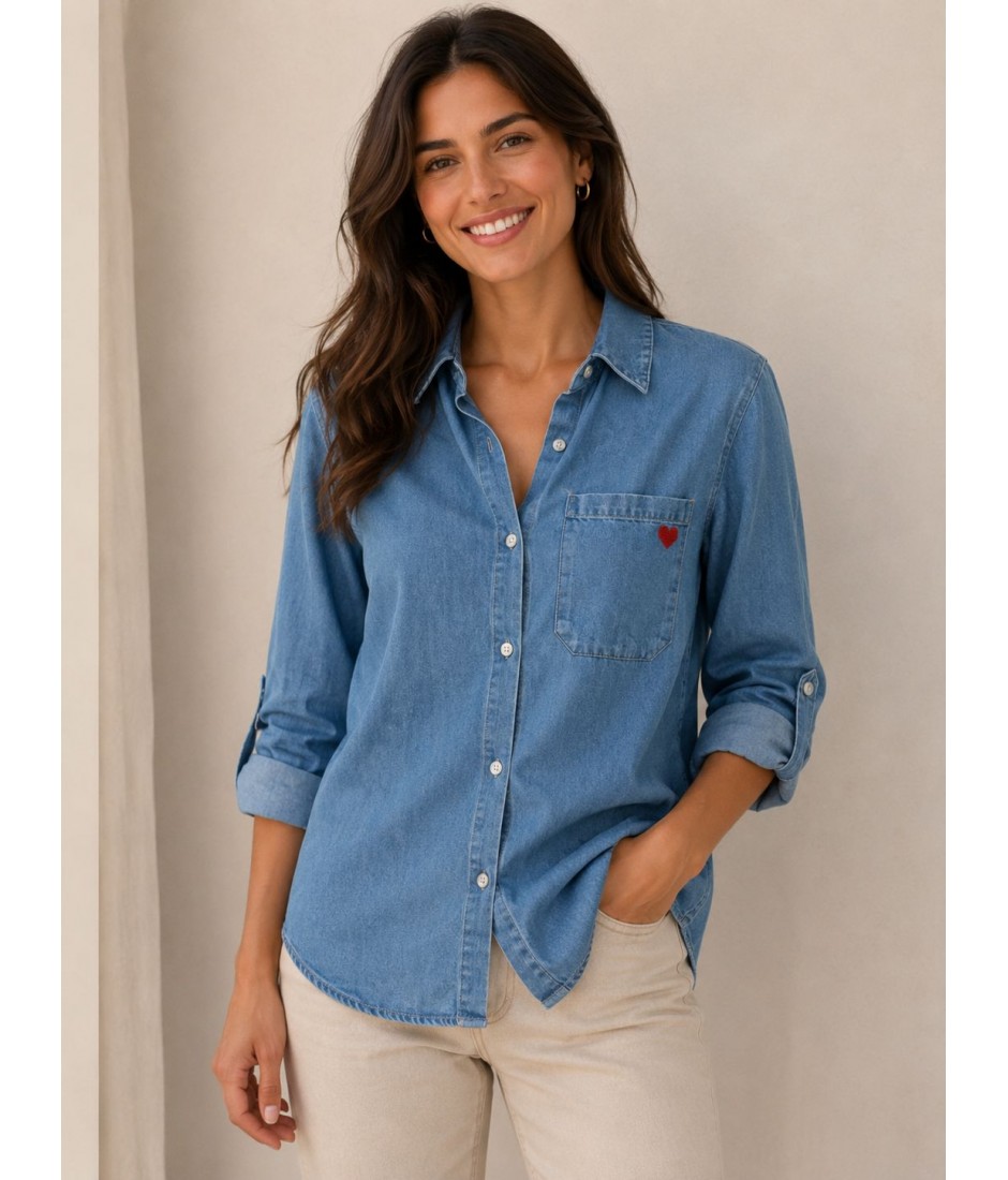 Camicia Chambray K8224 - Encaty Camicie e Bluse donna ECK8224