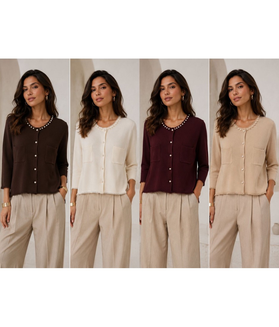 Maglia Tasche T5245 - Encaty Maglieria e t-shirt donna ECT5245