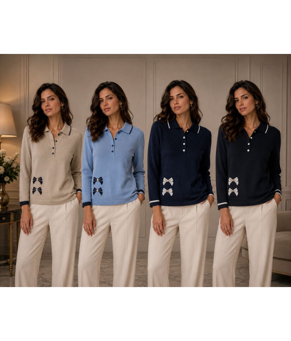 Polo Bicolor 9482 - Desideri Oro Maglieria e t-shirt donna DO9482