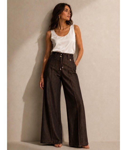 Pantaloni Jeansati Santorini - Perla Oversize Pantaloni donna POSANTORINI