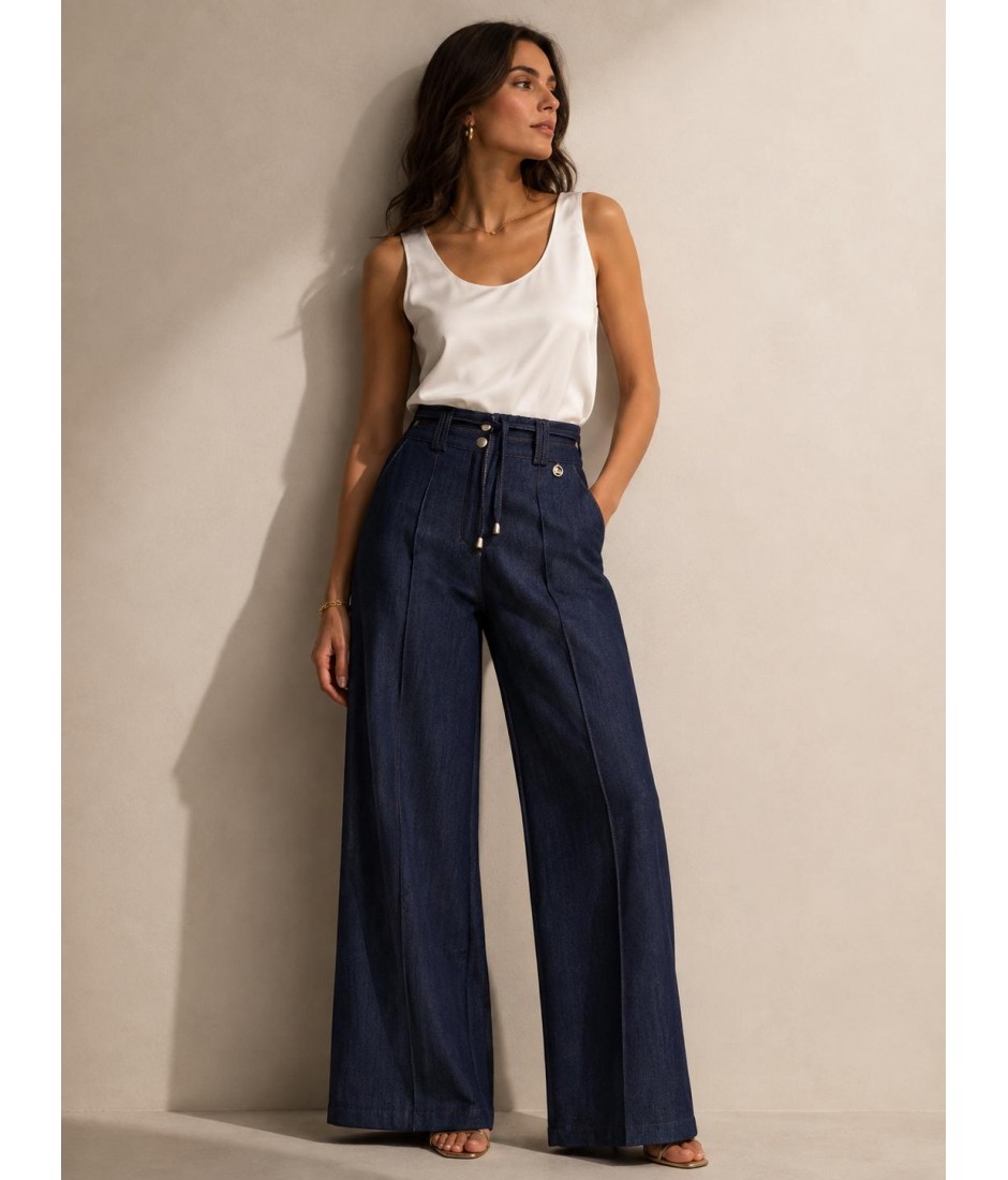 Pantaloni Jeansati Santorini - Perla Oversize Pantaloni donna POSANTORINI