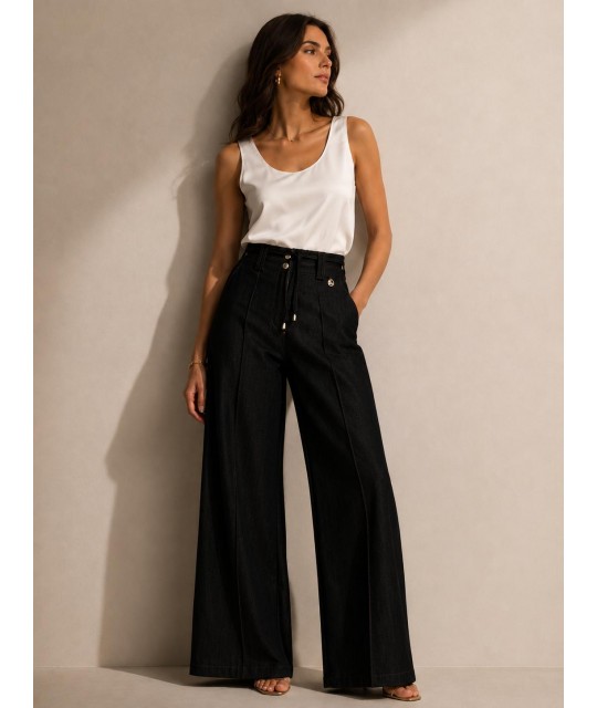 Pantaloni Jeansati Santorini - Perla Oversize Pantaloni donna POSANTORINI
