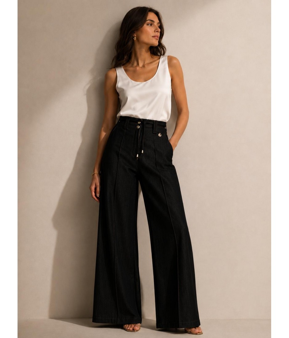 Pantaloni Jeansati Santorini - Perla Oversize Pantaloni donna POSANTORINI