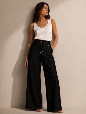 Pantaloni Jeansati Santorini - Perla Oversize Pantaloni donna POSANTORINI