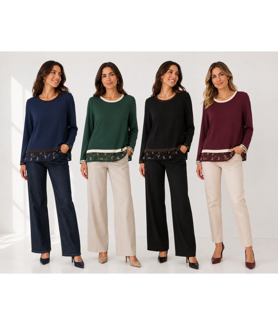 Maglia Strass Madrid - Perla Oversize Maglieria e t-shirt donna POMADRID