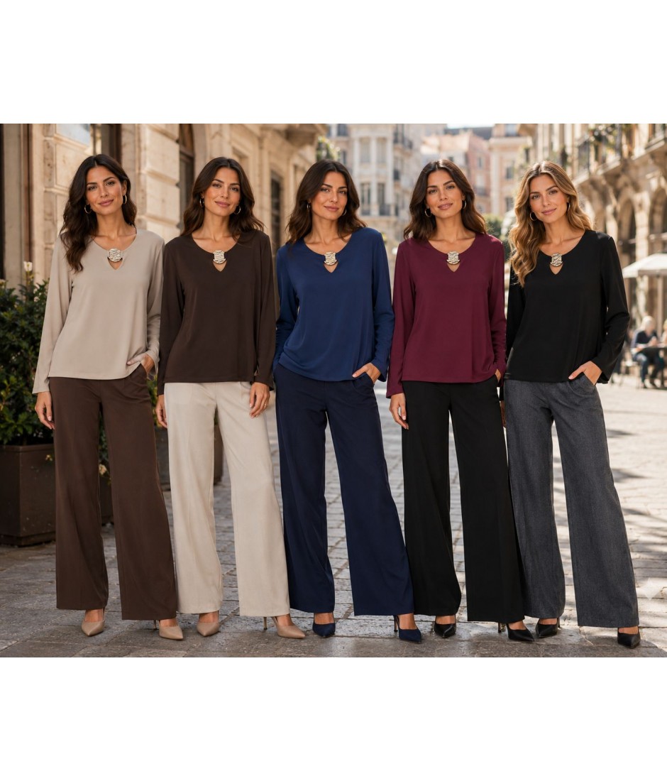 Maglia Tinta Unita Marisol - Perla Oversize Maglieria e t-shirt donna POMARISOL