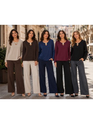 Maglia Tinta Unita Marisol - Perla Oversize Maglieria e t-shirt donna POMARISOL