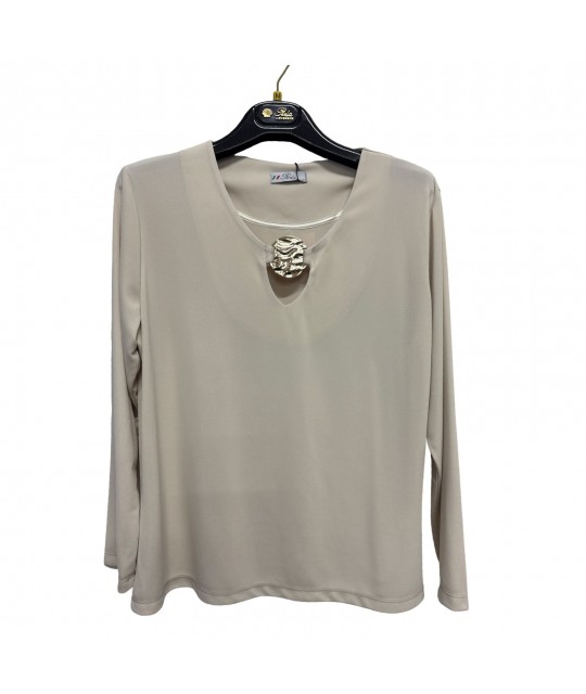 Maglia Tinta Unita Marisol - Perla Oversize Maglieria e t-shirt donna POMARISOL