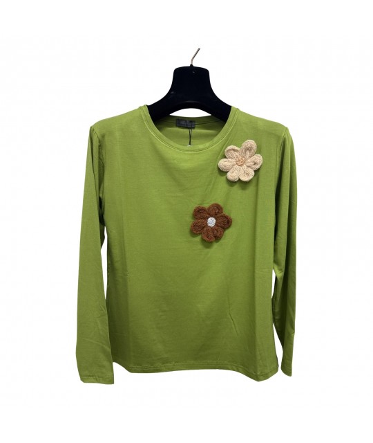 Maglia Fiori F253 - Bianca Ghirelli Maglieria e t-shirt donna BGF253