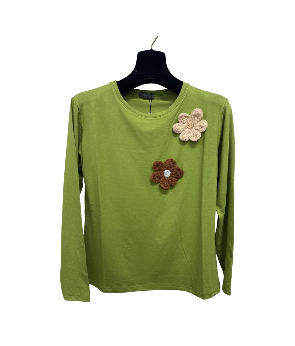 Maglia Fiori F253 - Bianca Ghirelli Maglieria e t-shirt donna BGF253