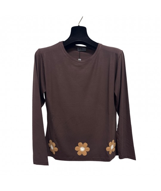 Maglia Fiori F249 - Bianca Ghirelli Maglieria e t-shirt donna BGF249