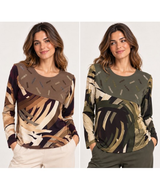 Maglia Fantasia 2615 - Kiara Contini Maglieria e t-shirt donna KC2615