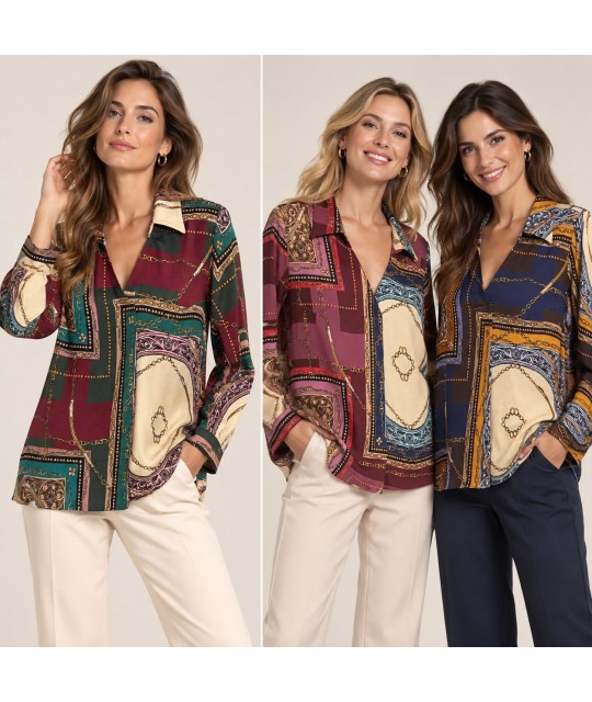 Casacca Fantasia Colombia - Perla Oversize Camicie e Bluse donna POCOLOMBIA